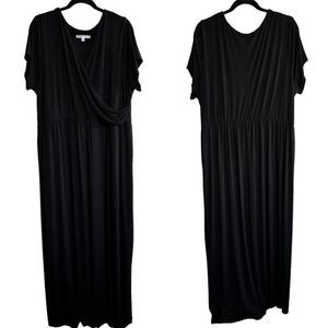 Meri Skye ~ Black Maxi Dress ~ crossover bodice ~ size 3XL